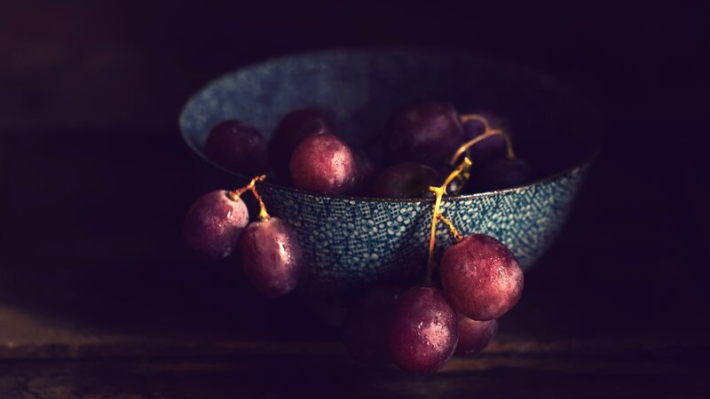 Grapes in a Bowl — Purple