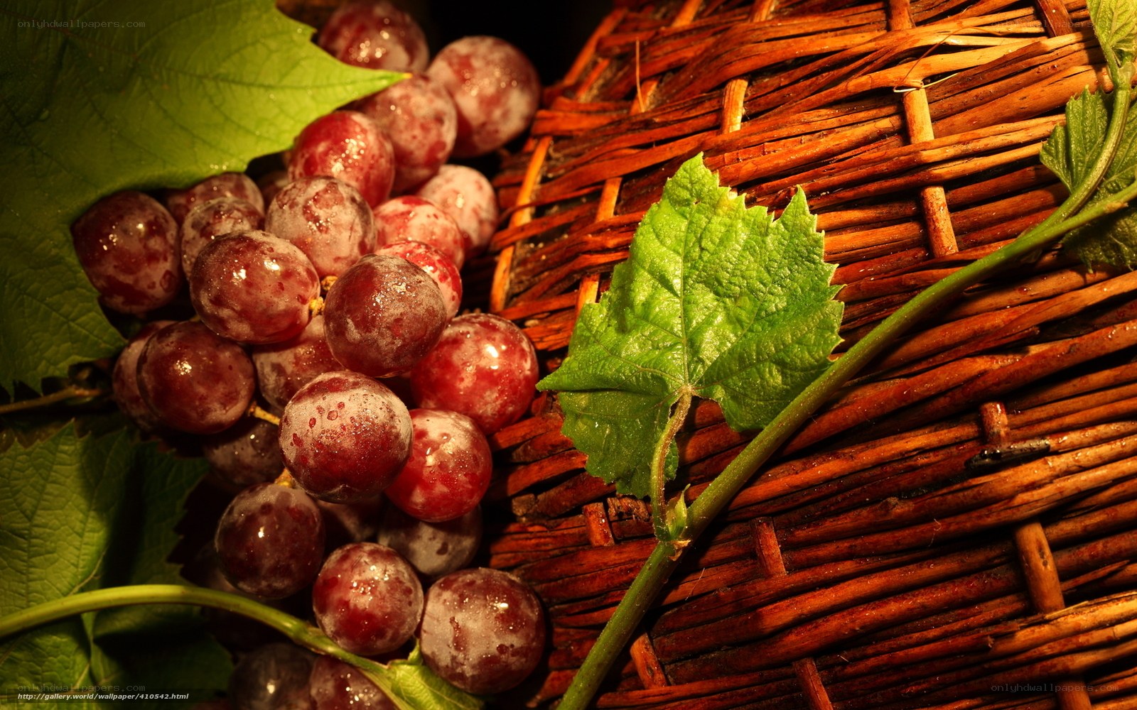 grapes in a wicker basket