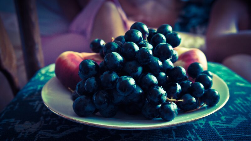 grapes on a plate
