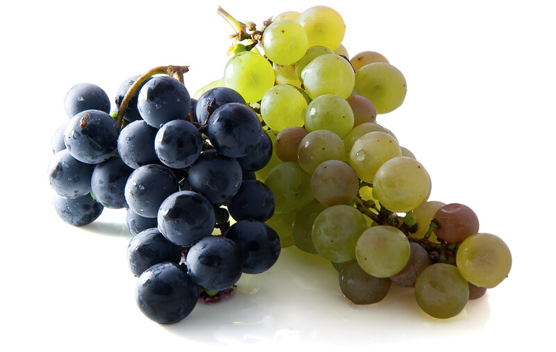 grapes on white background