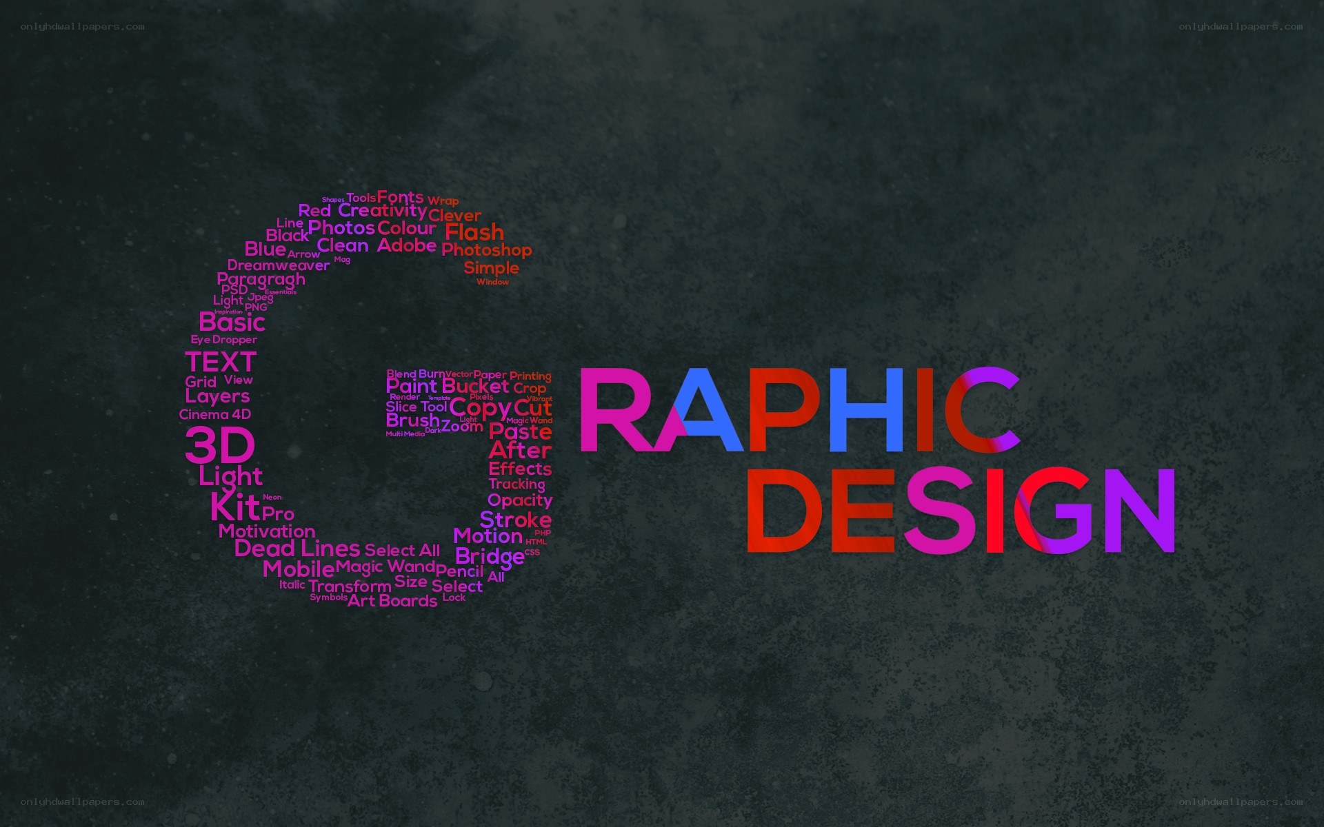 Graphic design word cloud