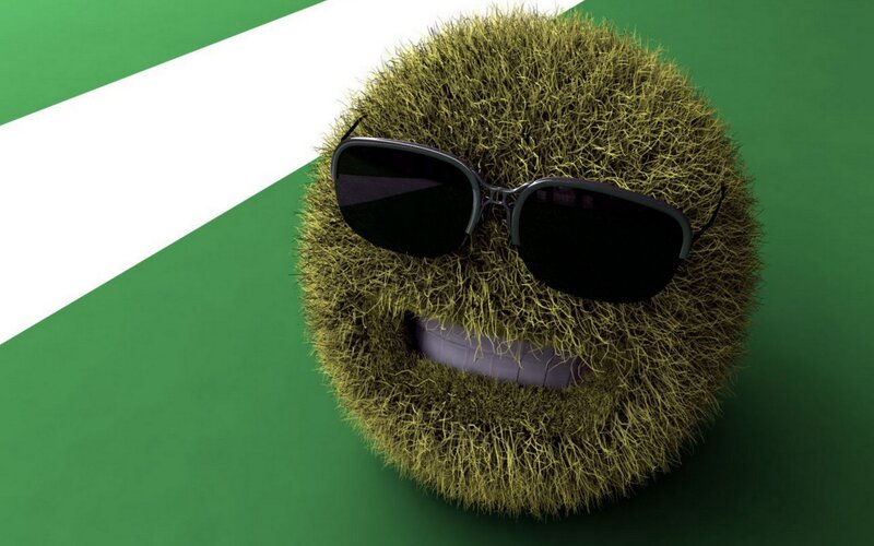 Grass Ball with Sunglasses — Green