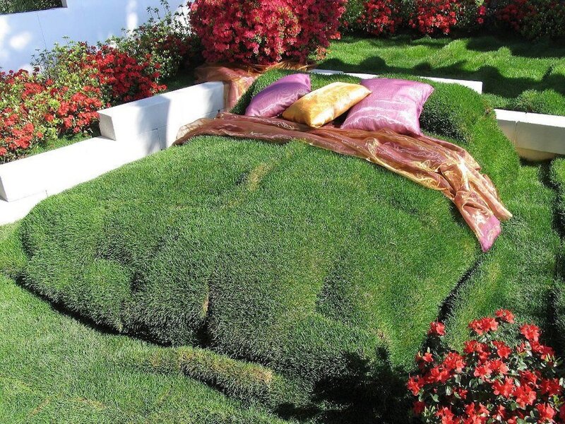 Grass Bed in Garden — Green