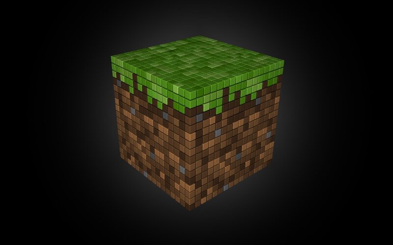 Grass Block Cube — Green, Neutral