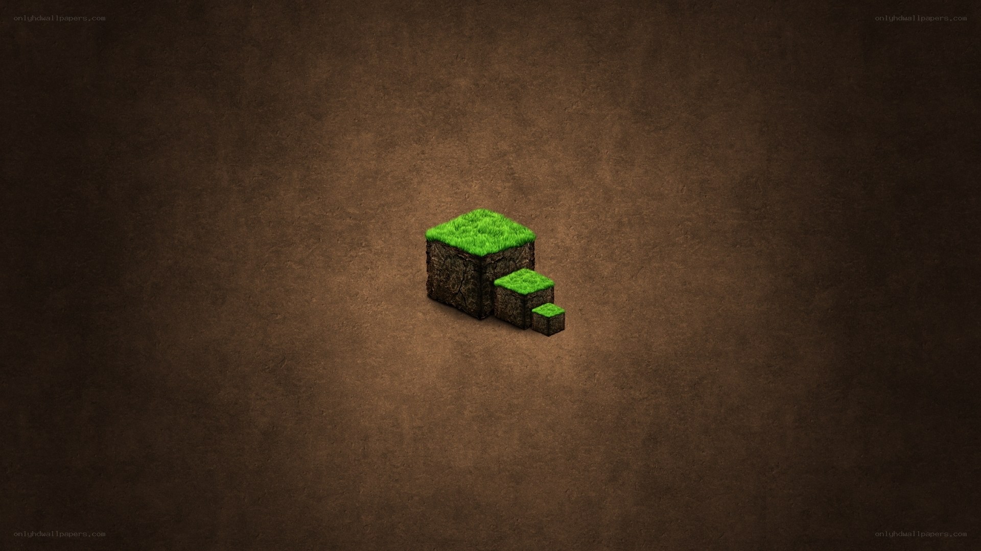 grass blocks on brown background