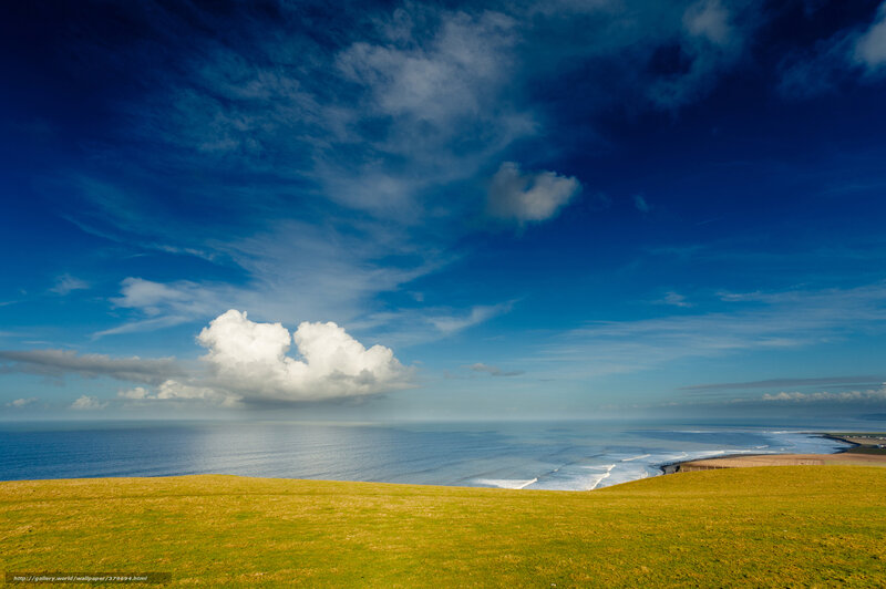 Grass-covered Cliff — Blue