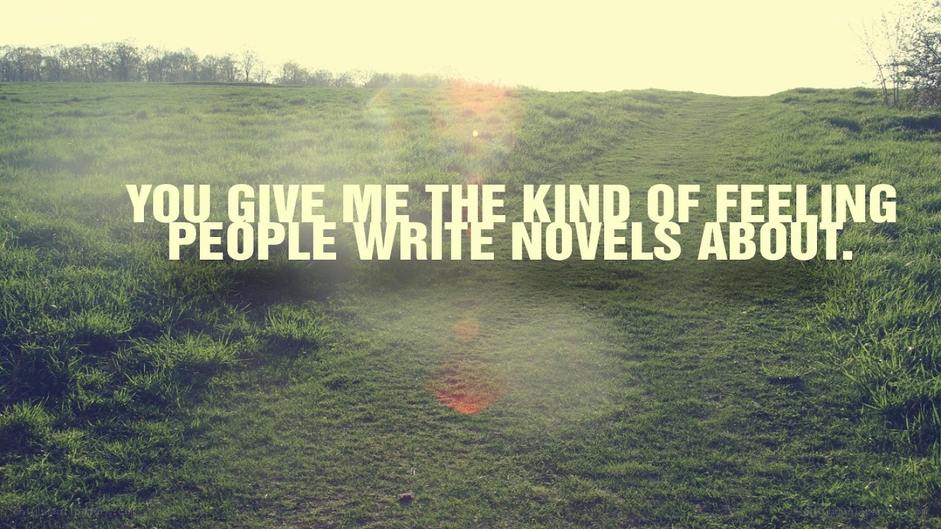Grass field with quote