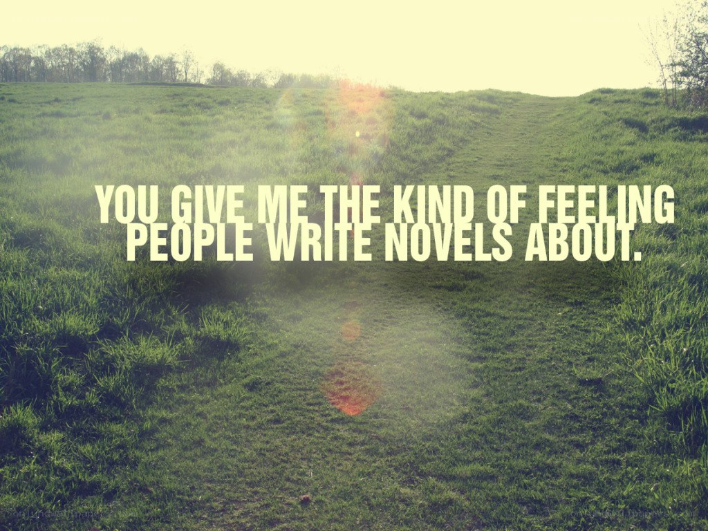Grass field with quote