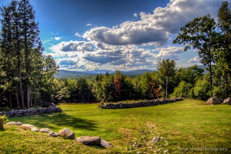 Grass Field with Stone Walls