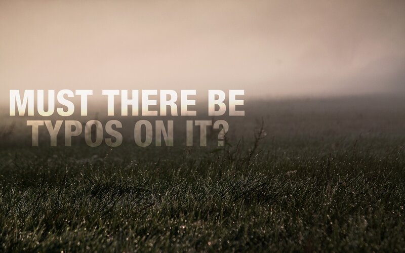 Grass field with text
