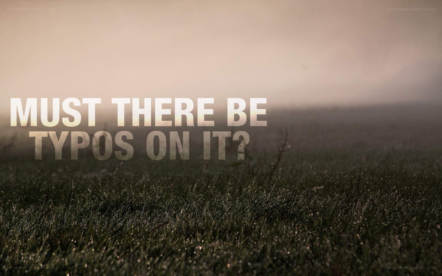 Grass field with text