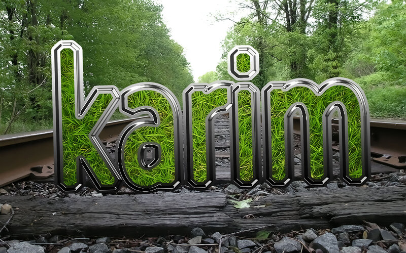 Grass-filled Letters on Train Tracks