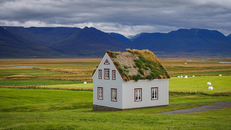 Grass-roofed House — Green, Serene