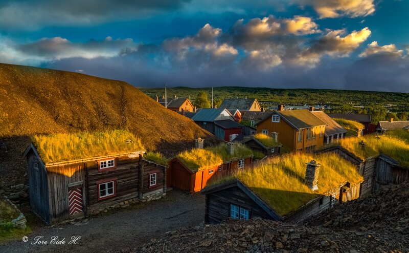 Grass-roofed Wooden Houses