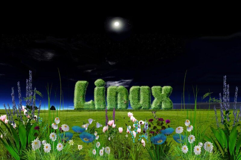 Grass Sculpture of Linux