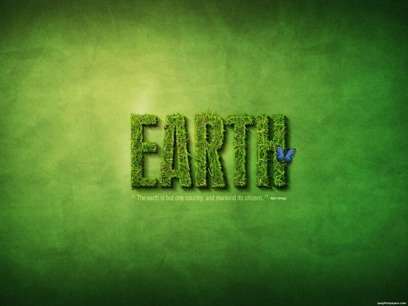 Grass-textured Word Earth — Green, Serene