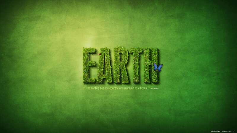 Grass-textured Word Earth