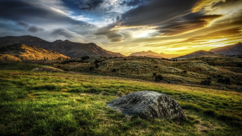 Grassland with Rock