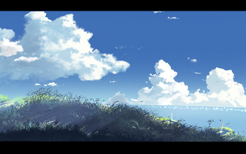 Grassy Hill Overlooking Sea