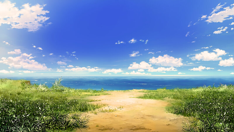 Grassy Path to Ocean — Blue
