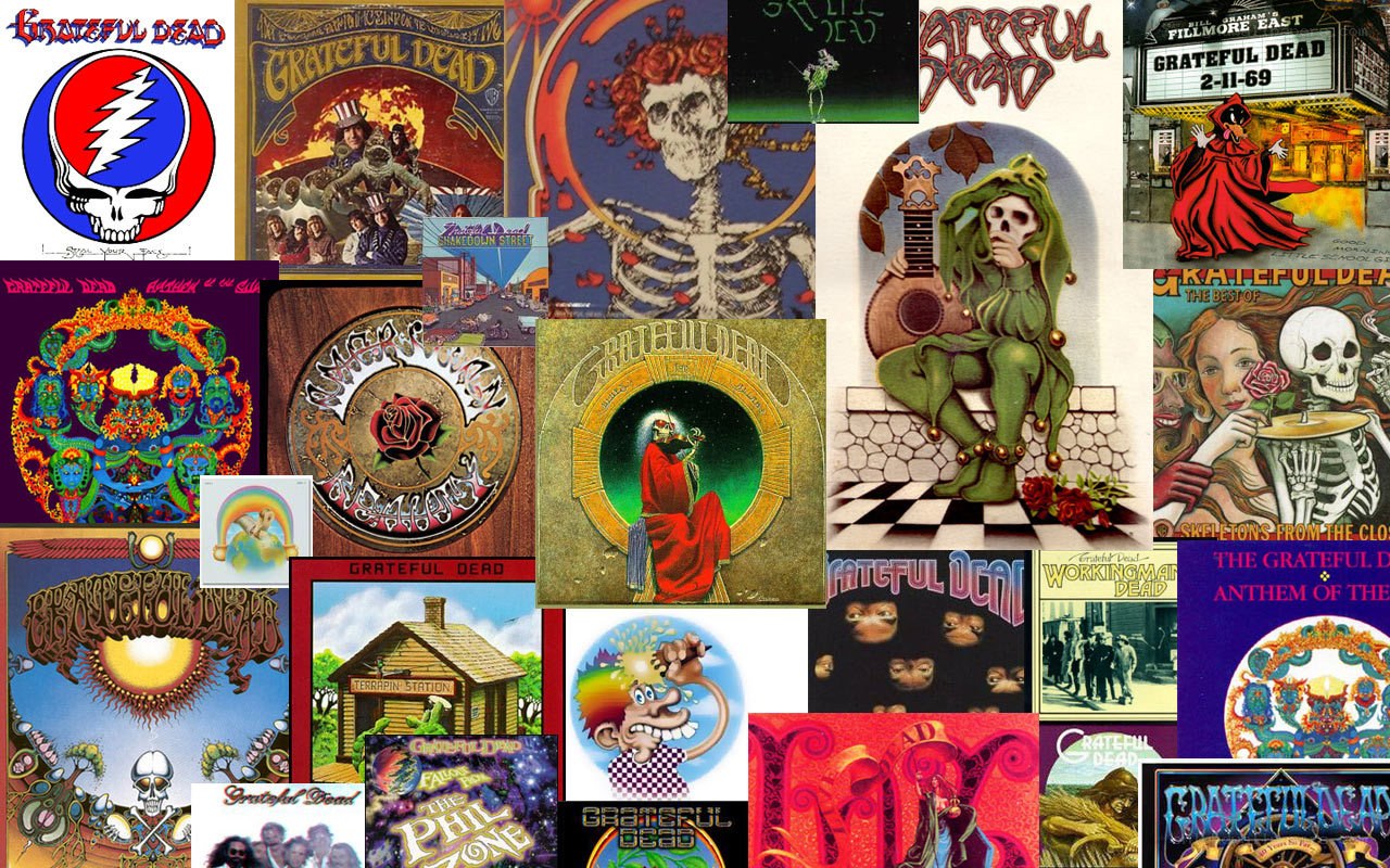 Grateful Dead album covers collage