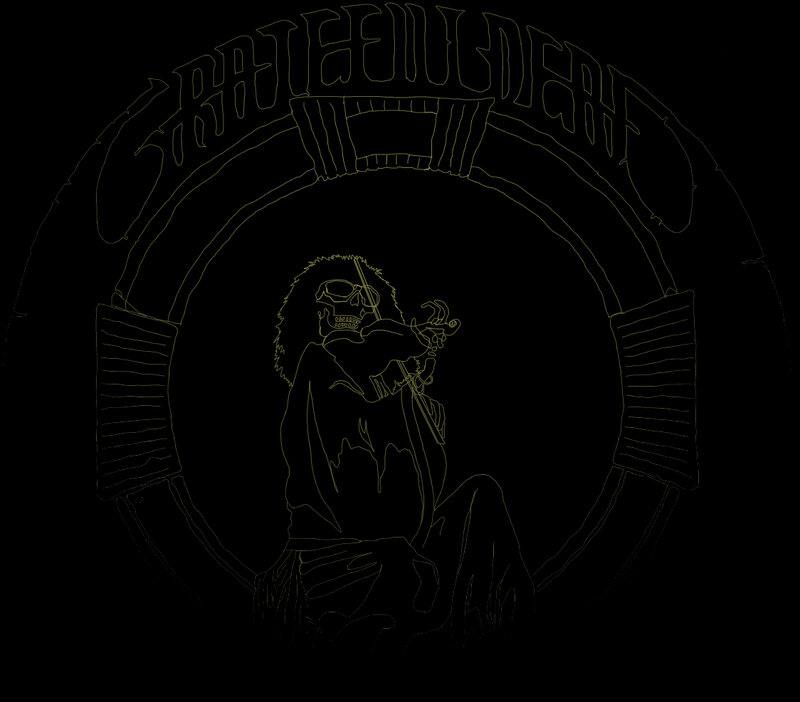 Grateful Dead logo with skeleton