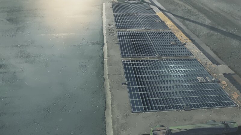 grates on a concrete path