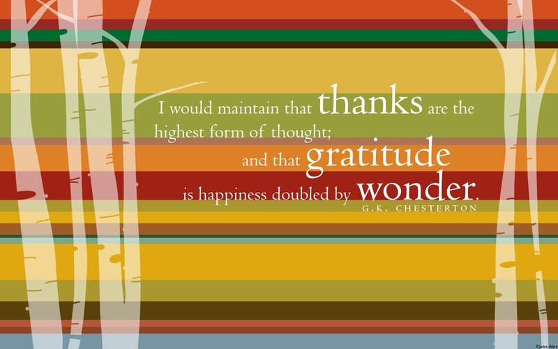 gratitude quote with trees