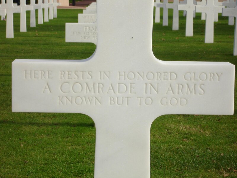 Grave marker at a military cemetery