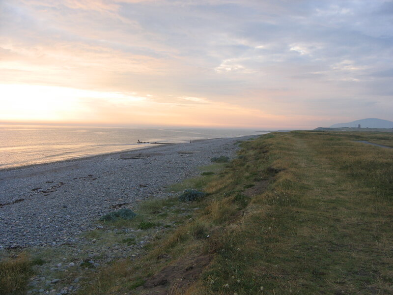 Gravel Beach at Sunset