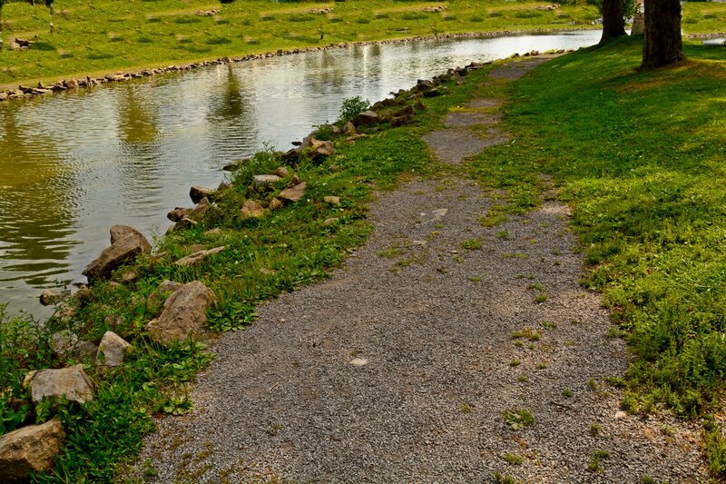 Gravel Path Along Pond