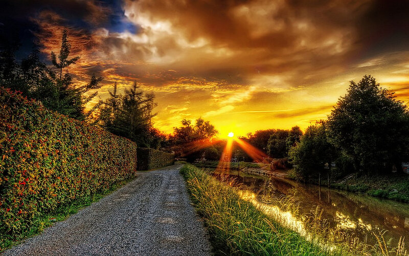 Gravel Path at Sunset