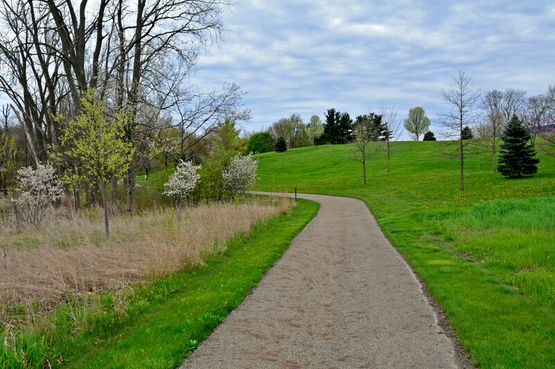 Gravel Path in Park — Green, Serene, Spring