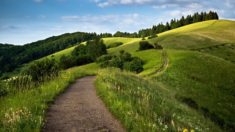 Gravel Path Through Hills