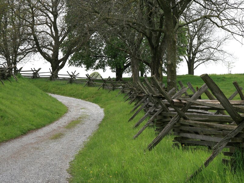Gravel Path with Split-rail Fence — Green