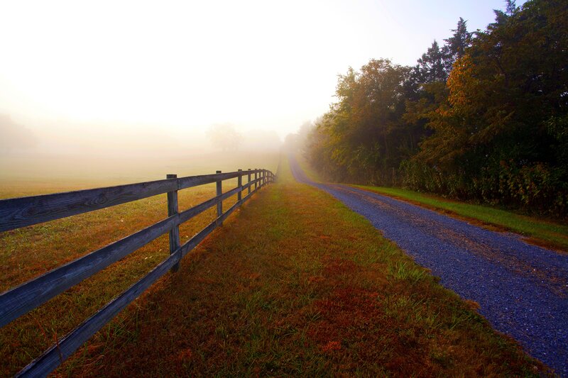 Gravel Road in Fog