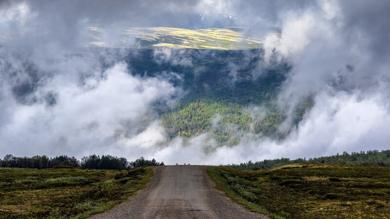 Gravel Road in Mountains — Green, Dramatic