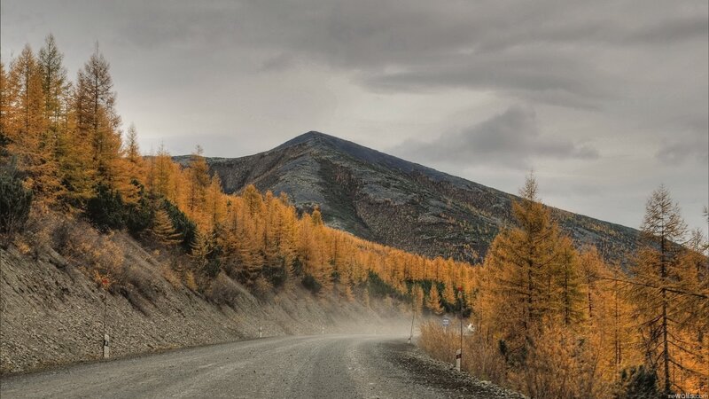 Gravel Road in Mountains — Orange