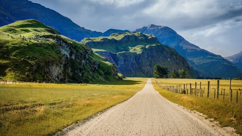 Gravel Road in Valley — Green