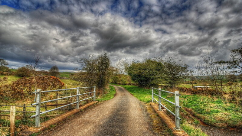 Gravel Road with Metal Gates