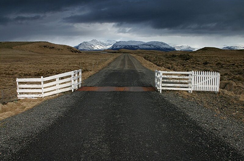 Gravel road with mountain view