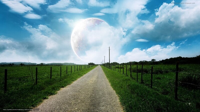 Gravel Road with Planet