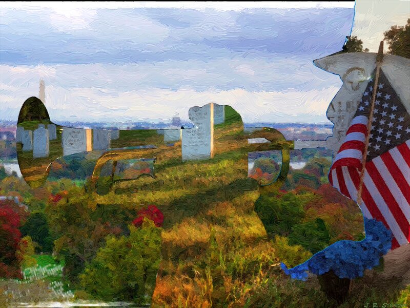 Graves in a Cemetery — Green