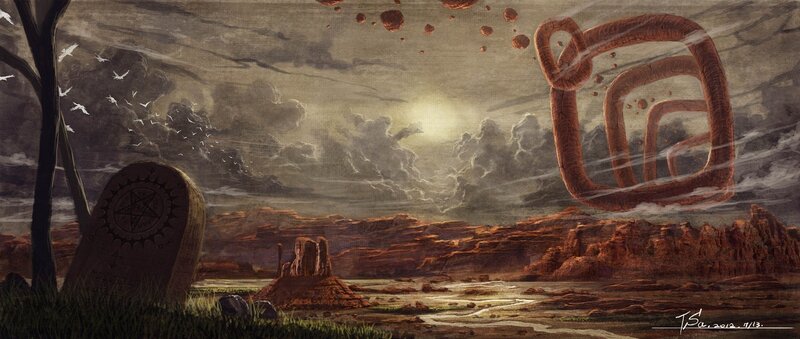 Gravestone in Desert