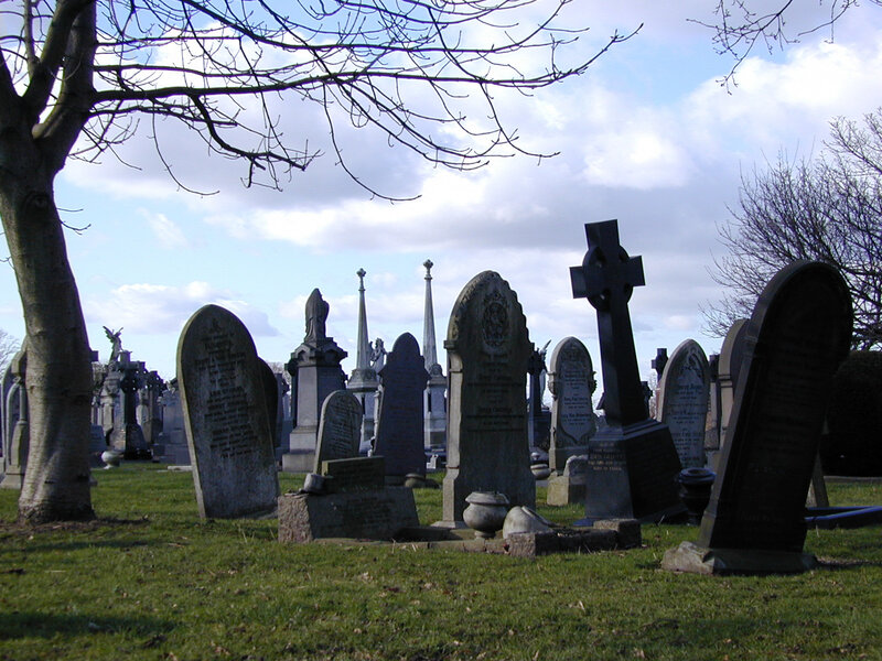 Gravestones in a cemetery