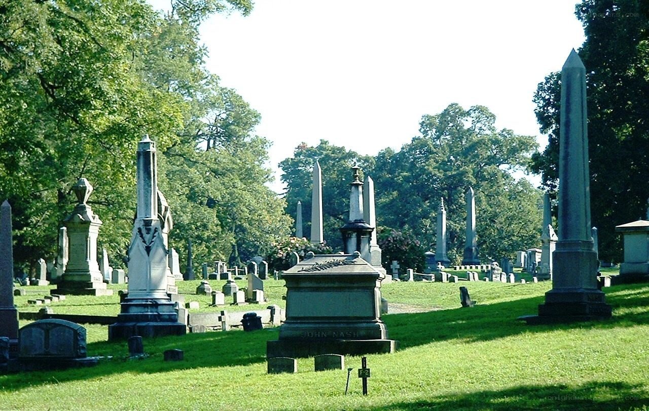 Gravestones in a cemetery