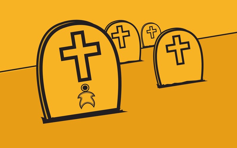 gravestones in a row