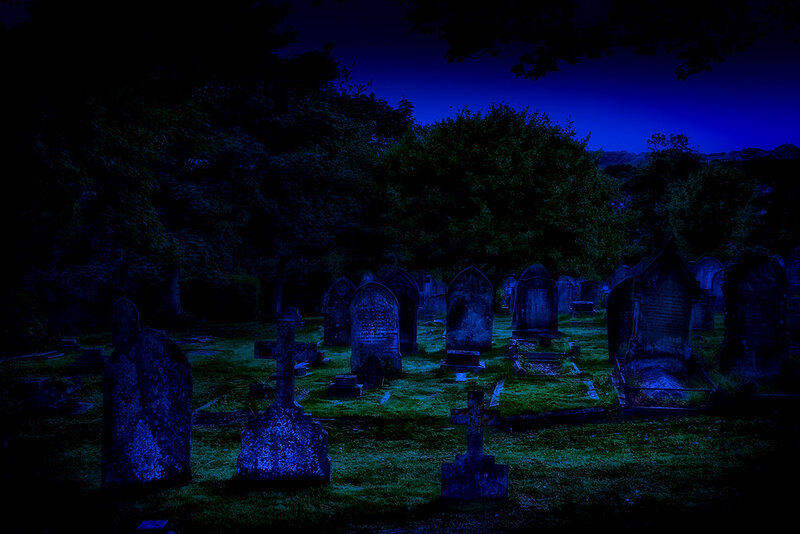 Gravestones in Cemetery — Blue