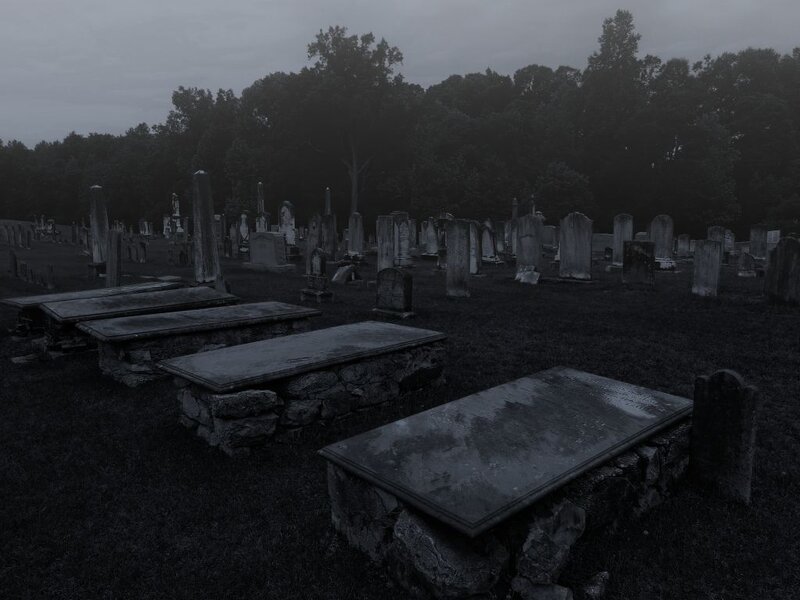 Gravestones in Cemetery — Gray