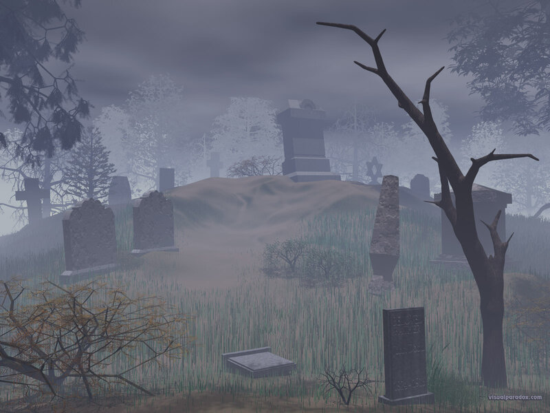 Graveyard at Dusk — Gray